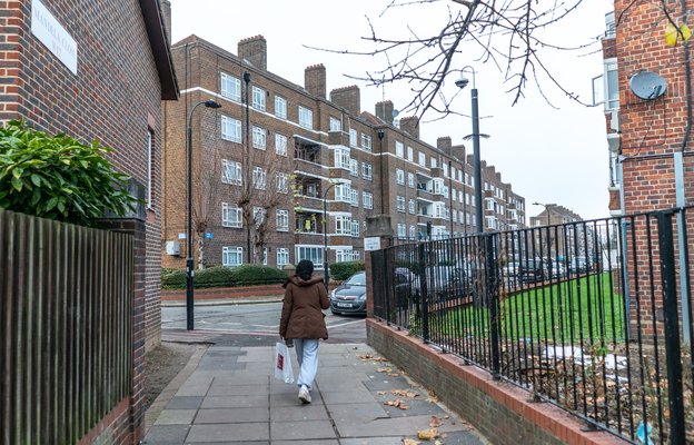 White City Housing Estate woman walking